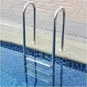 Swimming Pool Ladder,Stainless Steel Pool Steps,Handrail Ladder for Launching Water Support,for Indoor Outdoor Pools(3 Steps,1.2mm)