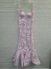 New Zimmerman Lilac Petal Applique Bustier Gown Size 4