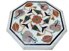 18" Marble corner side Table Top Inlay floral art Handmade Work home decor