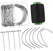 CIMAXIC T-Type Fixed Needle Set 20pcs c Big Hole Needles 50pcs t Pins Wig Styling Kit