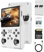 Dpofirs R40S Pro Retro Gaming Console, 30000 Games, 45 Emulators, 3.5in Screen, OTG, 3.5mm Jack (White)