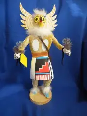 Large 14 Inch Navajo Indian Hand Crafted Giant Owl Kachina by Albert Chavez