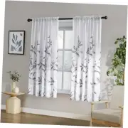 Non-See-Through Light Grey and White 52"W x 63"L (Pack of 2) Leaves-light Grey
