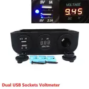 Car 2-USB Cigarette Lighter Socket Charger Adapter LED Voltmeter 12V/20A 24V/10A (for: Volvo)