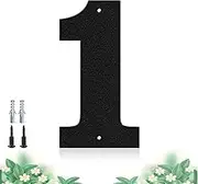 ShowMtheM 7"" Floating Address House Number, Modern Black Metal Letters, Garden Garage Mailbox Decor Number, Nail Kit, Visual Sign (1)