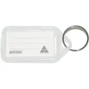 Kevron Key Tags Clear White Pack 50