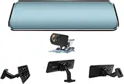 10" Touch Video Recorder Rear View Camera Mirror Dash Cam FHD 1080P Car DVR Night Vision Auto Driving Recorder Mount Dvrs(1080P with Bracket,NO)