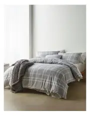 [Vue] Jackson Printed Cotton Quilt Cover Set in Ash