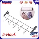 5-Hooks Clothing Coat Towel Hanger Rack Holder Shelf Over Door Home