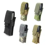 Tactical Molle Flashlight Pouch Holster Belt Carry Case Holder