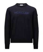 Moncler Logo Patch Knitted Jumper blue