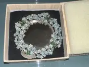 Kirks Folly Purse Hand Mirror FORGET ME NOT with charms Enamel