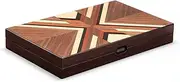 Woodronic 15'' Walnut Mahogany Wooden Backgammon Set, Classic Strategy Game for 2 Players, Ages 12+