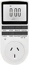 AIMALL Digital Timer Switch Socket Electric Programmable Power 240V AU Plug Clock, LCD Display, Up to 10 On/Off Programs