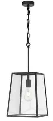 Carter Black Glass Lantern Vintage Pendant Light