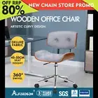 ALFORDSON Wooden Office Chair Computer Chairs Home Seat Linen Fabric Grey