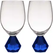 2PK Zhara 350ml Wine Glass Water/Juice Cocktail Drinkware Glassware Cup Sapphire