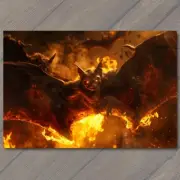 FLATCARD Bat from Hell Fire Evil Vampire Demon Devil Animal Scary Unusual Fangs