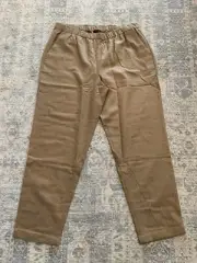 New Eileen Fisher Soft Wool Flannel Tapered Ankle Pant Honey Sz L