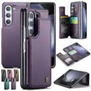 For Samsung Galaxy Z Fold 5 4 3 Case Leather Card Slot Wallet Buckle Flip Cover
