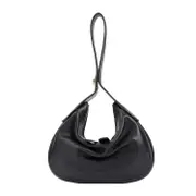 [Valentino Garavani] Valentino Garavani-Black Leather Go-Hobo Small Leather Bag-Donna OS