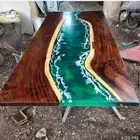 Epoxy Table, Resin Dining Table, Ocean Waves Table, Wood Table Tops