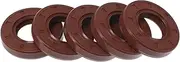 X AUTOHAUX Universal Oil Seal TC Double Lip W Steel Spring Seal Ring Rotary Shaft Seal 22x42x8mm High Pressure FKM Rubber Brown 5 Pcs