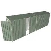 Build-a-Shed 0.8 x 6 x 2m Hinged Door Tunnel Shed with Single Sliding Side Door - Green