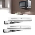 2Pcs Wall Mount Steel Microwave Oven Bracket Foldable Stretch Rack Shelf NEW