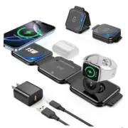 3 in 1 Charging Station for Apple Devices 20W Foldable Mag-Safe Charger Black
