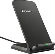 Wireless Charger iPhone, Samsung Wireless Charger, Upgraded 10w/7.5w Qi Certified Fast Wireless Charging Stand Dock for Apple iPhone/Galaxy/XiaoMi/OnePlus (Black)