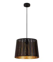 Penshade Interior Slanted with Vector Pattern Laser Cut Pendant Light Black