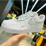 NIKE AIR FORCE 1 LOW MINI SWOOSH 女款 白灰金 灰白 金鉤 金勾 CZ0270-106