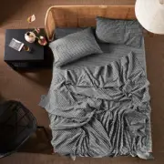 Linen House Springsteen Black Sheet Set Single Bed Size