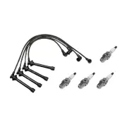 4 x NGK Spark Plugs + Bosch Ignition Leads for Nissan Navara D22 ACUD22 CDGD22