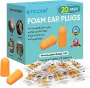 20 Pairs Ear Plugs, 32dB Noise Reduction Earplugs for Sleeping Hearing Protectio