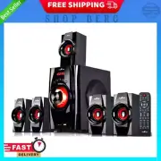 beFree Sound BFS-410 5.1 Channel Surround Sound Bluetooth Speaker System in Red