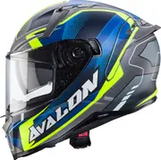 Caberg Avalon X Optic, full face helmet , color: Matt Grey/Blue/Neon-Yellow , size: M