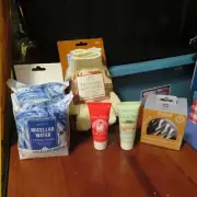 Self Care Lot - Facial Wipes~Scalp Brush~Exfoliating Bath Gloves~Hand Lotion NEW