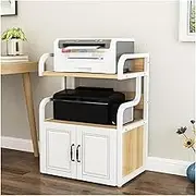Printer Stand, 3-Tier Large Printer Stand, Durable Materials and Ample Storage Space, Printer Cart with Storage, for Home Office, Kitchen, Living Room, Beside Desk(Natural)