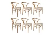 Set of 6 Levede Hans Wegner Chairs Natural