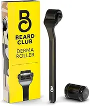 Beard Club Derma Roller for Face, Body and Scalp - Microneedling Roller for Men and Women with 540 Titanium Microneedles - Beard Roller for Hair & Beard - Weighted Metal Handle - Magnetic Storage Case