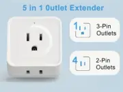 5 Way Multi Plug Outlet Extender Wall Outlet Splitter for Travel Home Office NEW