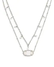 Kendra Scott Elisa Cultured Freshwater Pearl & Drusy Stone Adjustable Layered Necklace, 19