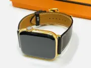 24K Gold Plated Apple Watch SERIES 9 HERMES 45mm Custom - Watch Body Only