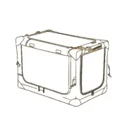 Portable And Collapsible Large Dog Travel Crate 32"×23"×23" Grey And Yellow
