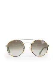 Tortoise Pale Gold Round Sunglasses