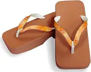 Hajime(一歩) [One Step] [Hajime] Geta Geta Clogs, Soft and Water Resistant, Made of Sponge, 10.6 inches (27 cm), BR/Fireworks x Orange, Fireworks x Orange (Hanabi x Orange/27), Hannabi × Orange, 27.0 cm