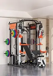 M1 Ultra Leg Press and Chest Fly Multi Functional Training Smith Machine Home Gym with 140kgs pin Loaded