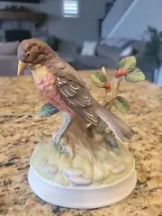 NEW,Gorham Brown/Orange Bird Porcelain Figurine Music Box-Plays LARA'S THEME